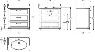 Тумба под раковину Kerama Marazzi Pompei PO.M.80.3\WHT 80 см белый